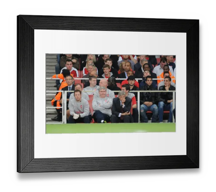 Framed Print : Arsene Wenger the Arsenal Manager with Pat Rice and Colin Lewin