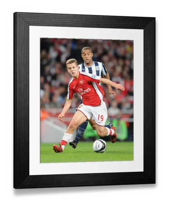 Framed Print : Jack Wilshere (Arsenal) Luke Moore (WBA) Framed Print : Jack Wilshere (Arsenal) Luke Moore (WBA)