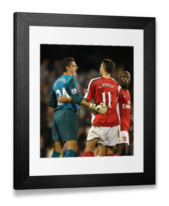 Framed Print : Robin van Persie and Vito Mannone