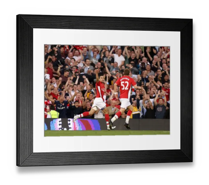 Framed Print : Robin van Persie's Thrilling Goal Celebration with Nicklas Bendtner: Arsenal's 1-0 Victory over Fulham in the Premier League Framed Print : Robin van Persie's Thrilling Goal Celebration with Nicklas Bendtner: Arsenal's 1-0 Victory over Fulham in the Premier League