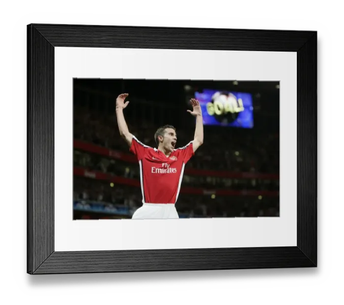 Framed Print : Robin van Persie's Thrilling Goal: Arsenal's 2-0 Lead in Champions League vs. Olympiacos Framed Print : Robin van Persie's Thrilling Goal: Arsenal's 2-0 Lead in Champions League vs. Olympiacos