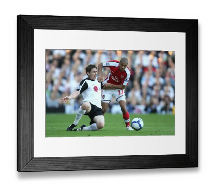 Framed Print : Gael Clichy (Arsenal) Zoltan Gera (Fulham)