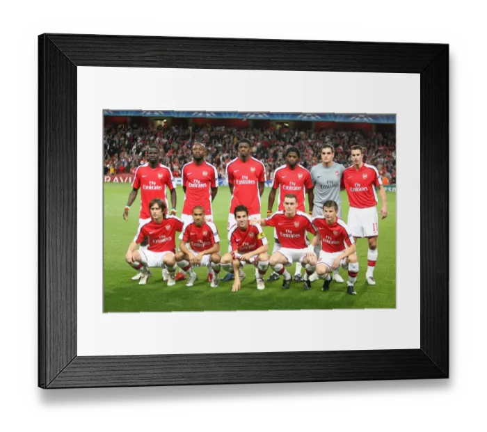 Framed Print : The Arsenal team line up before the match Framed Print : The Arsenal team line up before the match