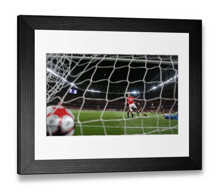Framed Print : Van Persie Strikes: Arsenal Leads 1-0 vs Olympiacos, UEFA Champions League, 2009