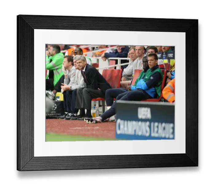 Framed Print : Arsene Wenger Celebrates Arsenal's 2-0 UEFA Champions League Victory Over Olympiacos at Emirates Stadium (2009) Framed Print : Arsene Wenger Celebrates Arsenal's 2-0 UEFA Champions League Victory Over Olympiacos at Emirates Stadium (2009)