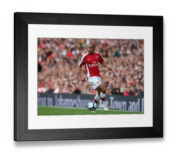 Framed Print : Arsenal's Gael Clichy Celebrates during Arsenal 6:2 Blackburn Rovers, Barclays Premier League, Emirates Stadium, 4 / 10 / 09