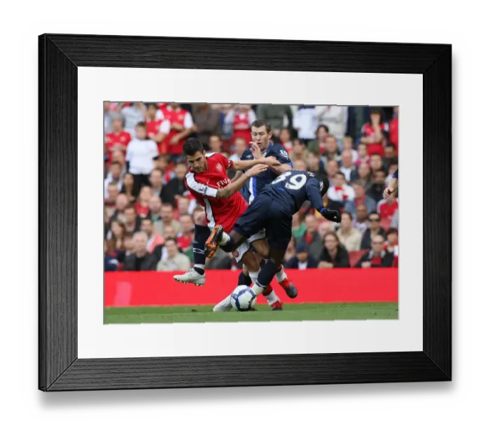 Framed Print : Cesc Fabregas (Arsenal) Pascal Chimbonda and Brett Emerton (Blackburn). Arsenal 6:2 Blackburn Rovers