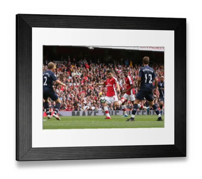 Framed Print : Cesc Fabregas Scores Stunner: Arsenal Crush Blackburn 6-2