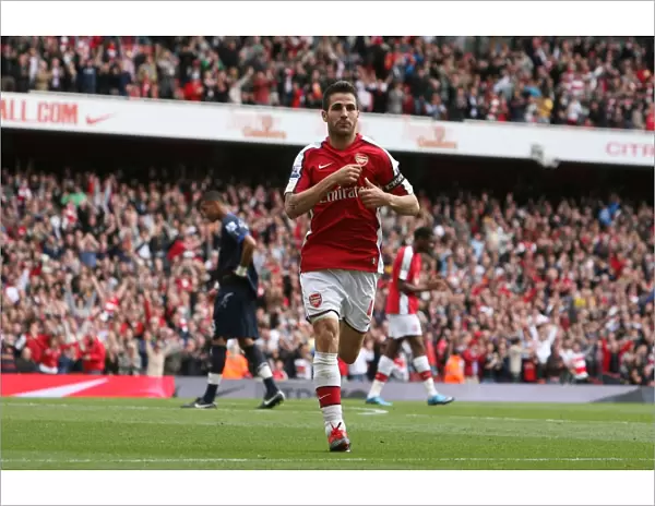 Cesc Fabregas's Euphoric Goal Celebration: Arsenal's Thrilling 6-2 Victory Over Blackburn Rovers in the Premier League