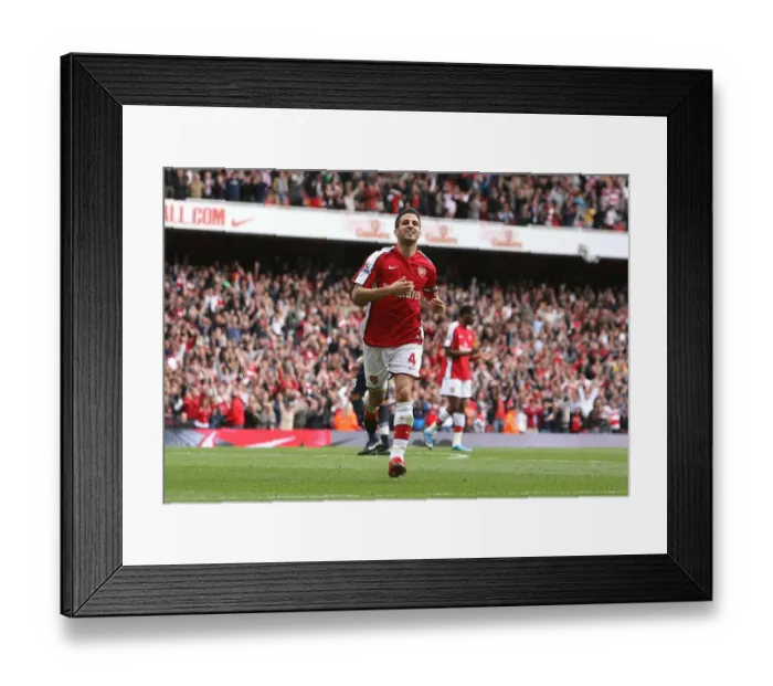 Framed Print : Cesc Fabregas celebrates scoring the 4th Arsenal goal. Arsenal 6:2 Blackburn Rovers. Barclays Premier League