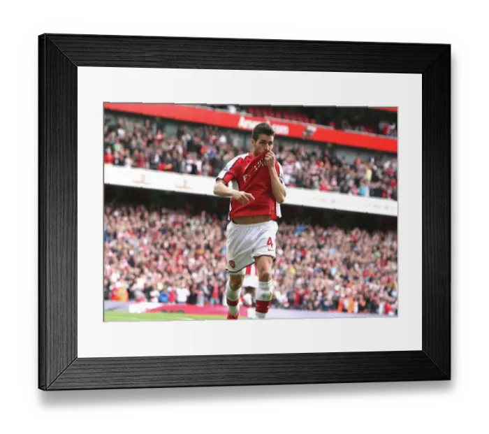 Framed Print : Cesc Fabregas celebrates scoring the 4th Arsenal goal