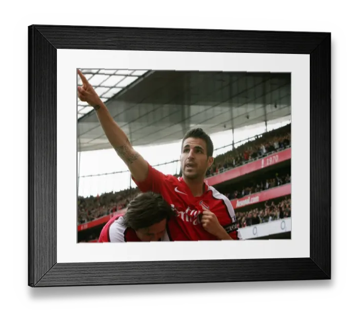 Framed Print : Cesc Fabregas's Euphoria: Arsenal's Unforgettable 6-2 Victory Over Blackburn Rovers
