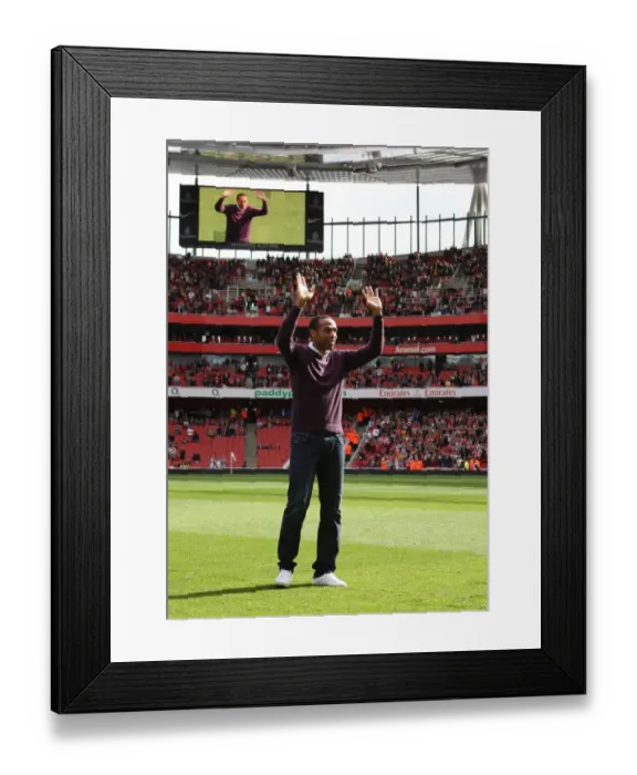 Framed Print : Thierry Henry Bids Farewell: Arsenal's Legend Waves to the Crowd during a 6:2 Victory over Blackburn Rovers, Emirates Stadium, 2009 Framed Print : Thierry Henry Bids Farewell: Arsenal's Legend Waves to the Crowd during a 6:2 Victory over Blackburn Rovers, Emirates Stadium, 2009