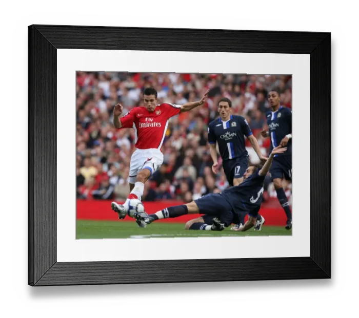 Framed Print : Robin van Persie (Arsenal) Gael Givet (Blackburn) Framed Print : Robin van Persie (Arsenal) Gael Givet (Blackburn)