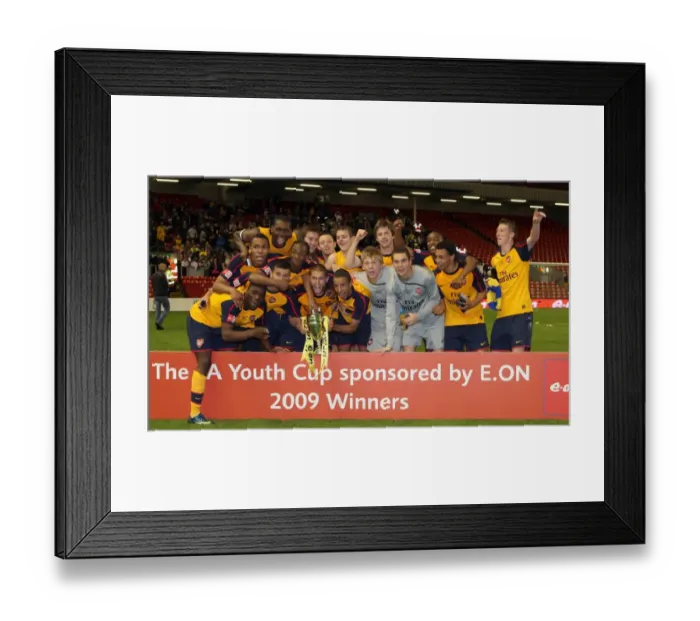 Framed Print : The Arsenal team celebrate winning the youth cup
