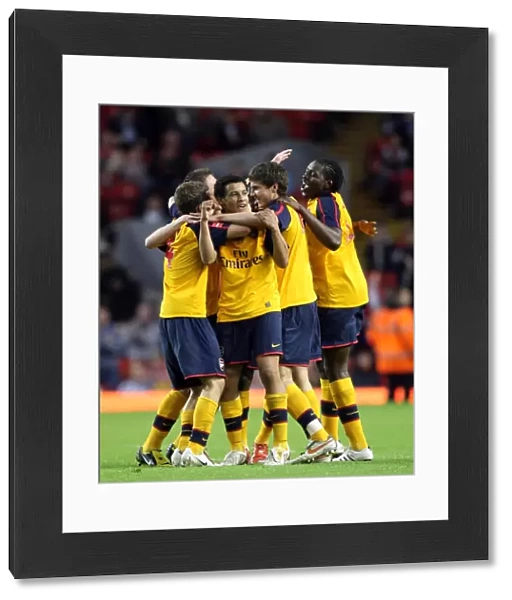Francis Coquelin (Arsenal) celebrates at the final whistle