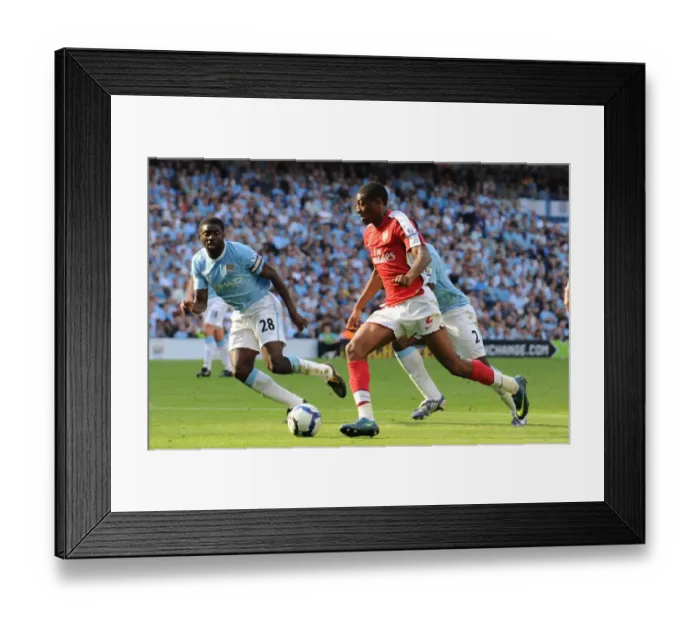 Framed Print : Abou Diaby (Arsenal) Kolo Toure (Man City)