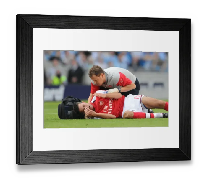 Framed Print : Van Persie's Agony: Manchester Derby Clash with Adebayor Framed Print : Van Persie's Agony: Manchester Derby Clash with Adebayor