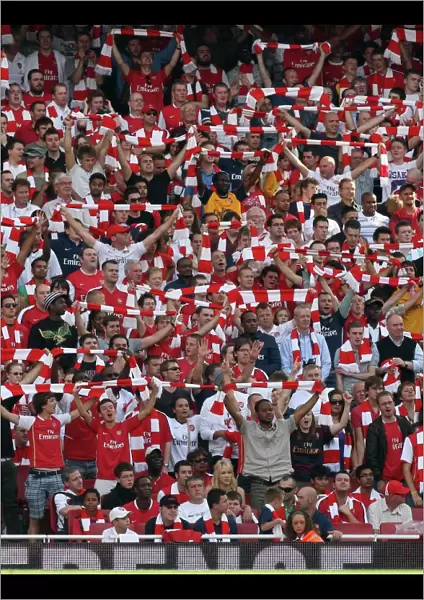 Arsenal Fans Celebrate 4:1 Victory Over Portsmouth in the Barclays Premier League at Emirates Stadium (2009)