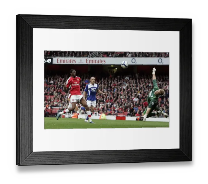 Framed Print : Abou Diaby (Arsenal) has his shot saved by Joe Hart (Birmingham) Framed Print : Abou Diaby (Arsenal) has his shot saved by Joe Hart (Birmingham)