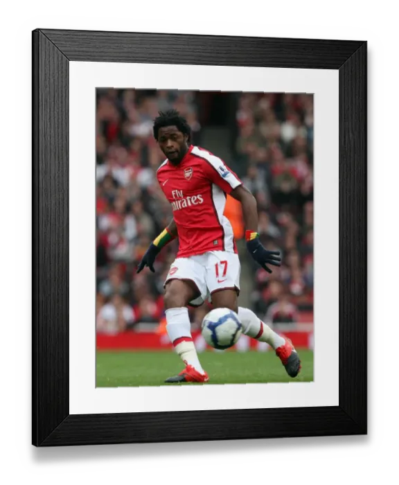 Framed Print : Alex Song's Dominant Performance: Arsenal's 3:1 Win Over Birmingham City in the Barclays Premier League (October 17, 2009)