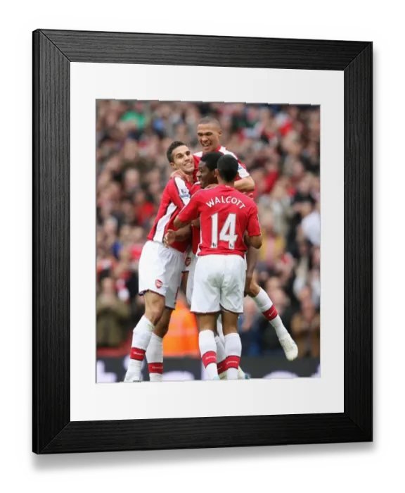 Framed Print : Abou Diaby celebrates scoring Arsenals 2nd goal with