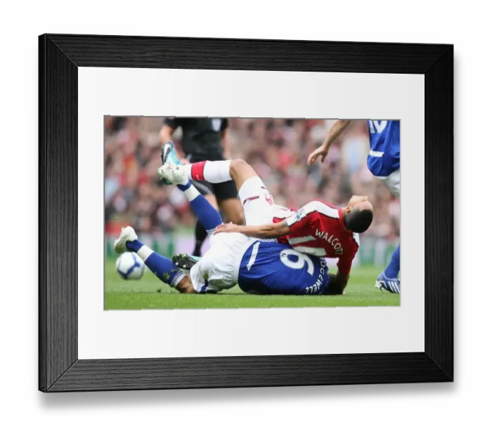 Framed Print : Theo Walcott (Arsenal) with Liam Ridgewell (Birmingham) Framed Print : Theo Walcott (Arsenal) with Liam Ridgewell (Birmingham)