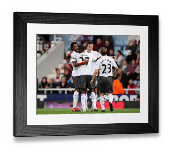 Framed Print : Van Persie's Dramatic Equalizer: Arsenal's Comrades Celebrate at The Boleyn Ground Framed Print : Van Persie's Dramatic Equalizer: Arsenal's Comrades Celebrate at The Boleyn Ground