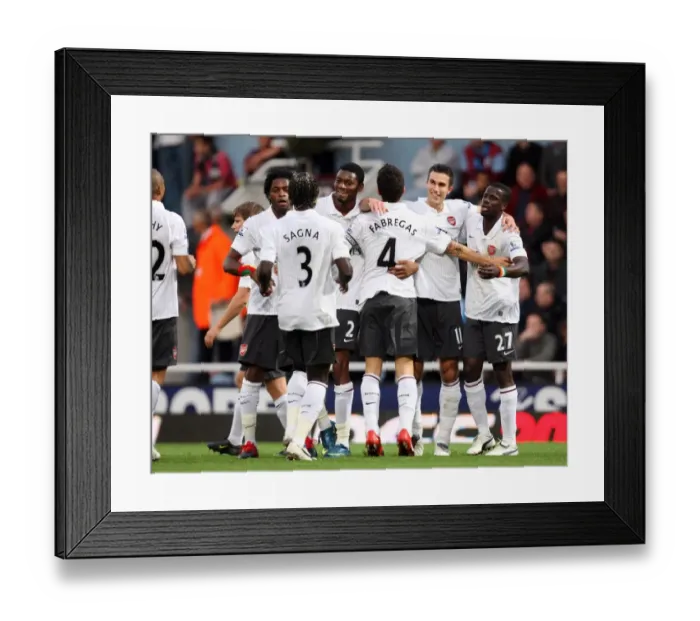 Framed Print : Van Persie's Double: Arsenal Stars Celebrate First Goal vs. West Ham, 2009 Framed Print : Van Persie's Double: Arsenal Stars Celebrate First Goal vs. West Ham, 2009