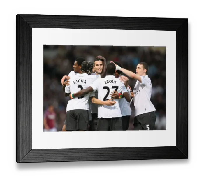 Framed Print : Van Persie's Euphoric Debut Goal: Arsenal vs. West Ham, 2009 Framed Print : Van Persie's Euphoric Debut Goal: Arsenal vs. West Ham, 2009