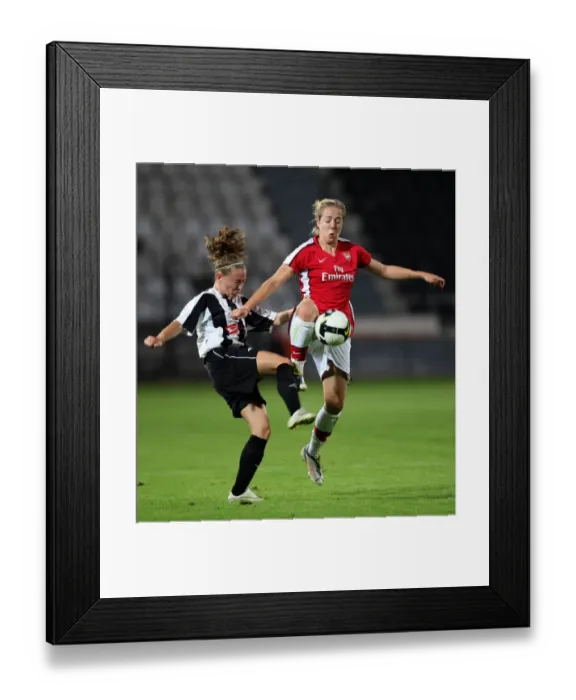 Framed Print : Arsenal Ladies Crush PAOK: Gemma Davison and Ekaterina Spiro in Action during Arsenal's 9-0 Victory in the UEFA Champions League