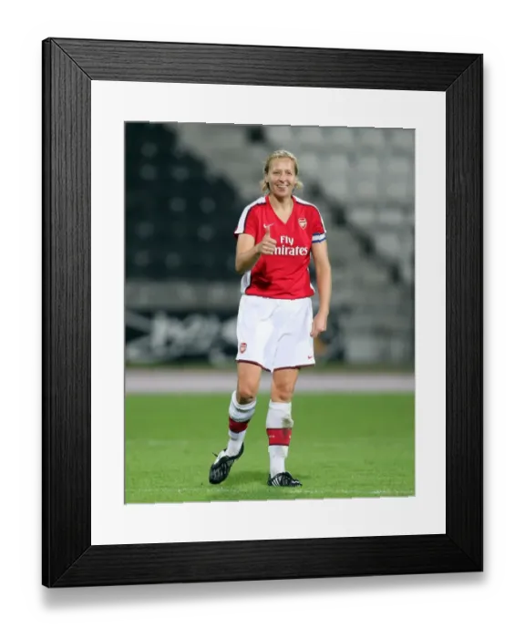 Framed Print : Jayne Ludlow celebrates scoring Arsenals 8th goal Framed Print : Jayne Ludlow celebrates scoring Arsenals 8th goal