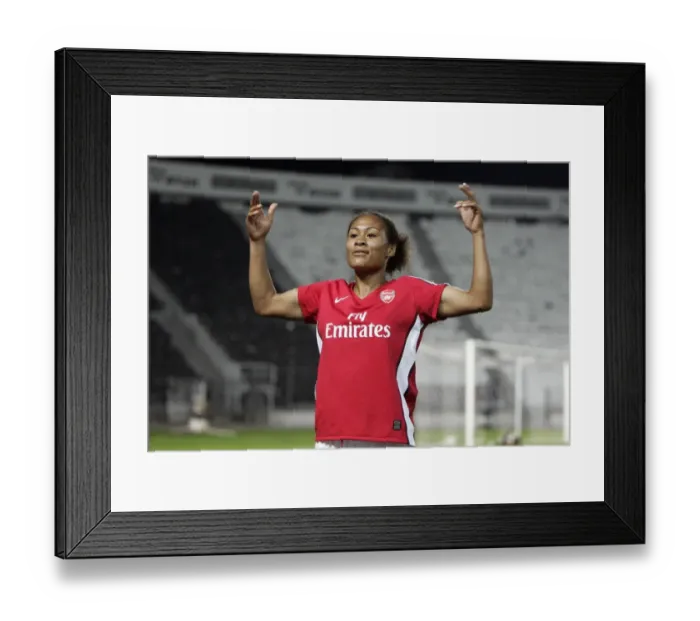 Framed Print : Rachel Yankey's Double: Arsenal Ladies Crush POAK Thessaloniki 9-0 in Champions League Framed Print : Rachel Yankey's Double: Arsenal Ladies Crush POAK Thessaloniki 9-0 in Champions League