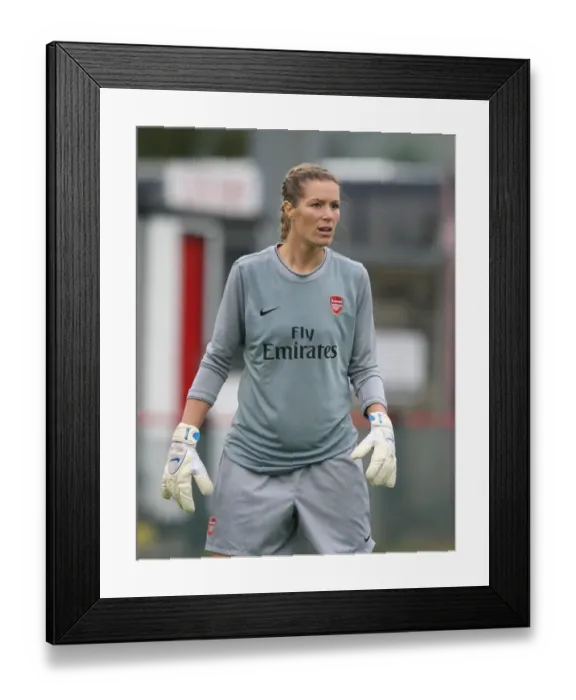 Framed Print : Emma Byrne in Action: Arsenal Crushes PAOK Thessaloniki 9-0 in UEFA Women's Champions League