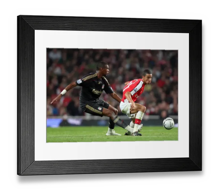 Framed Print : Craig Eastmond (Arsenal) Damien Plessis (Liverpool)
