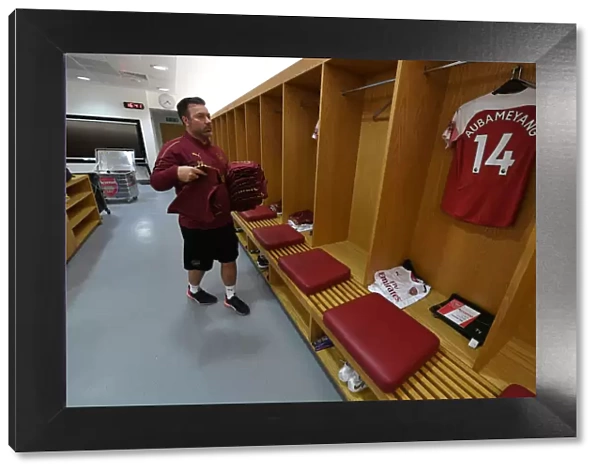 Arsenal FC: Paul Akers Prepares the Kit before Arsenal v Leicester City (2018-19)