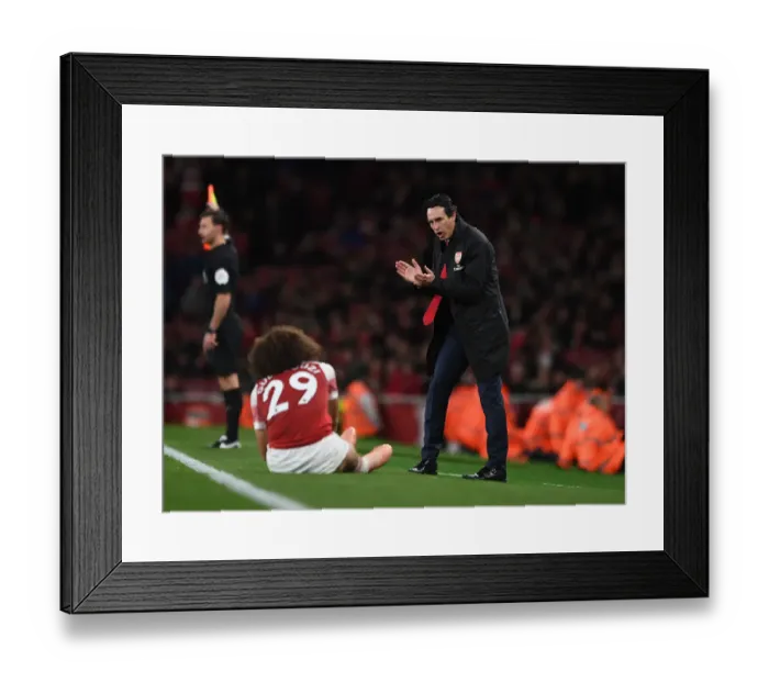 Framed Print : Unai Emery Encourages Matteo Guendouzi: Arsenal vs Leicester City, Premier League 2018-19 Framed Print : Unai Emery Encourages Matteo Guendouzi: Arsenal vs Leicester City, Premier League 2018-19