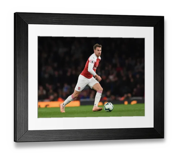 Framed Print : Aaron Ramsey in Action: Arsenal vs Leicester City, Premier League 2018-19