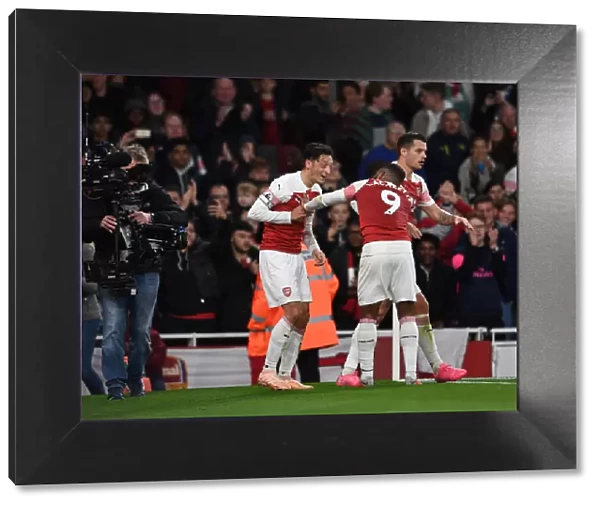 Arsenal's Star Duo: Ozil and Lacazette Celebrate First Goal vs Leicester City, 2018-19