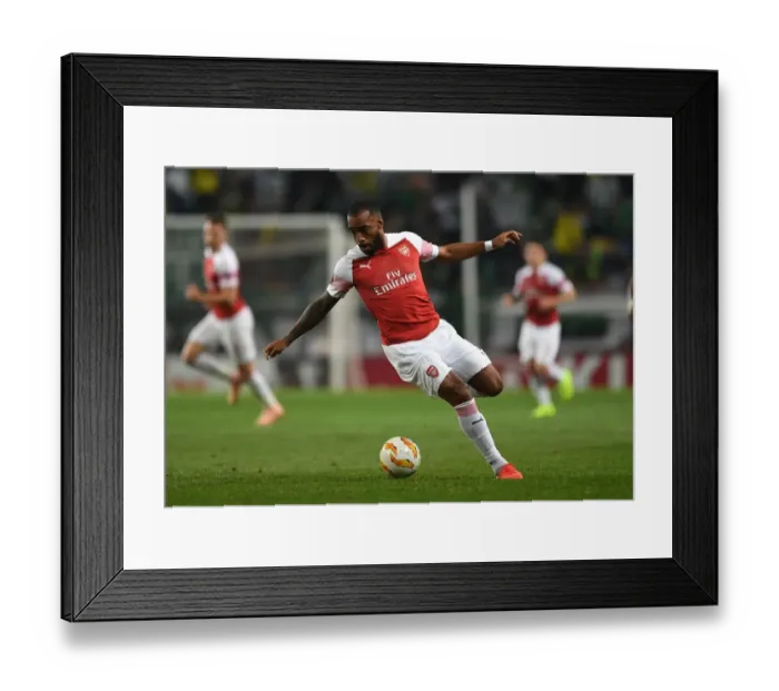 Framed Print : Alexandre Lacazette in Action: Arsenal vs. Sporting CP, Europa League 2018-19