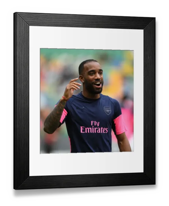 Framed Print : Alexandre Lacazette: Preparing for Arsenal's Europa League Battle against Sporting Lisbon