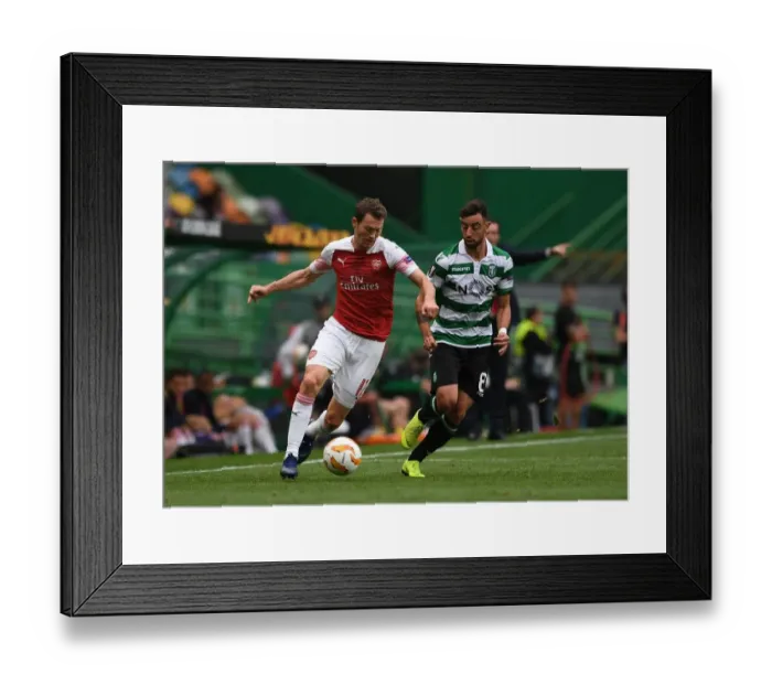 Framed Print : Stephan Lichtsteiner vs Bruno Fernandes: Clash of the Europa League Titans