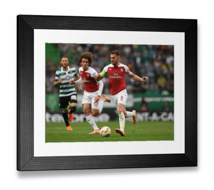 Framed Print : Aaron Ramsey in Action: Arsenal vs. Sporting CP - UEFA Europa League 2018-19