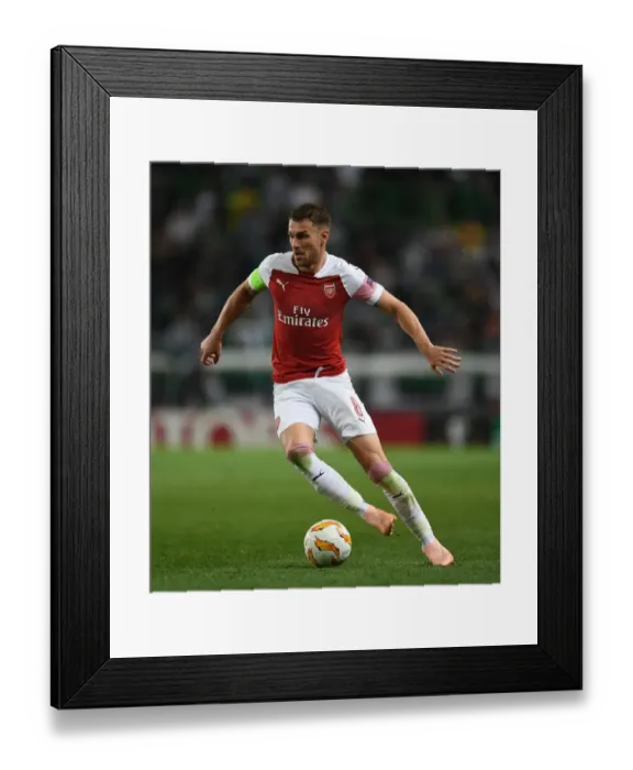 Framed Print : Aaron Ramsey in Action: Arsenal vs. Sporting CP, Europa League 2018-19