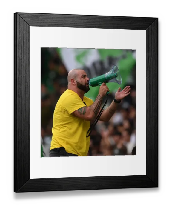 Framed Print : Arsenal vs. Sporting Lisbon: A Fan's Passionate Showdown in the Europa League Framed Print : Arsenal vs. Sporting Lisbon: A Fan's Passionate Showdown in the Europa League