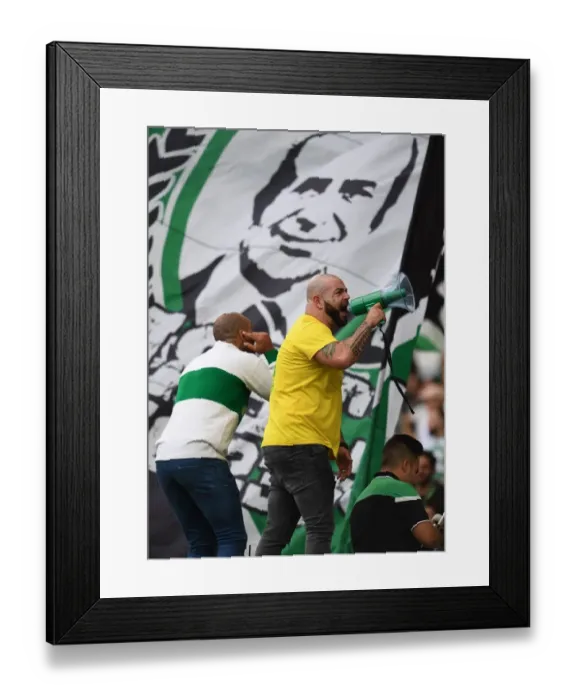 Framed Print : Sporting Lisbon Fan's Passion: Europa League Clash Against Arsenal