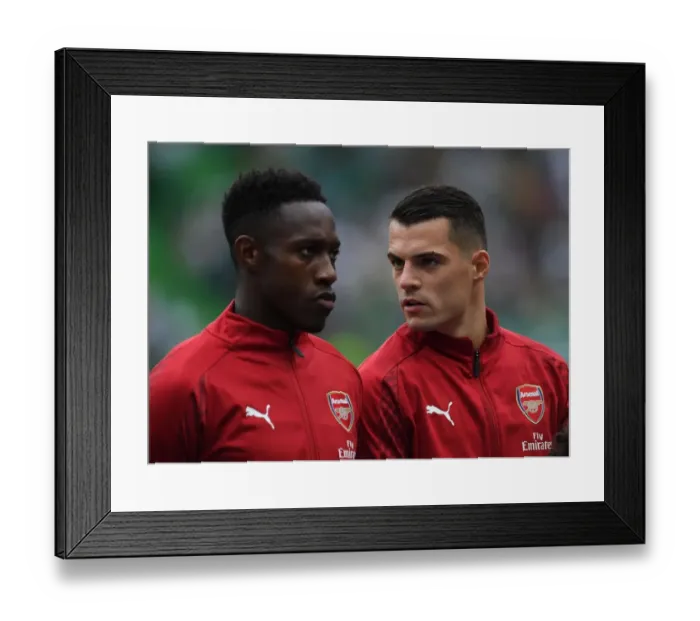Framed Print : Granit Xhaka: Arsenal's Midfield Commander in Europa League Battle Against Sporting Lisbon