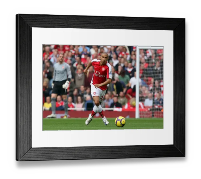 Framed Print : Arsenal's Gael Clichy: Celebrating a 3:0 Victory Over Tottenham Hotspur at Emirages Stadium (October 31, 2009)