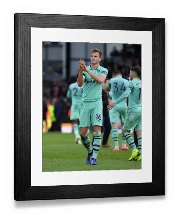 Framed Print : Rob Holding Celebrates with Arsenal Fans after Crystal Palace Victory, 2018-19 Premier League Framed Print : Rob Holding Celebrates with Arsenal Fans after Crystal Palace Victory, 2018-19 Premier League