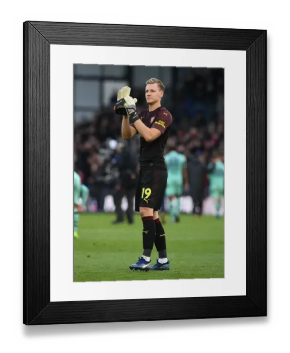 Framed Print : Bernd Leno Celebrates with Arsenal Fans after Crystal Palace Victory Framed Print : Bernd Leno Celebrates with Arsenal Fans after Crystal Palace Victory